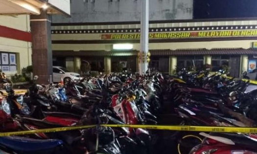 300 Motor Balap Liar di Benteng Somba Opu Makassar Terjaring Polisi